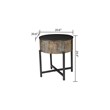 T1216E Round Storage End Table made with Mango Wood in Rustic Vintage