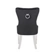 Erica 2 Piece Stainless Steel Legs Chair Finish with Velvet Fabric in Black