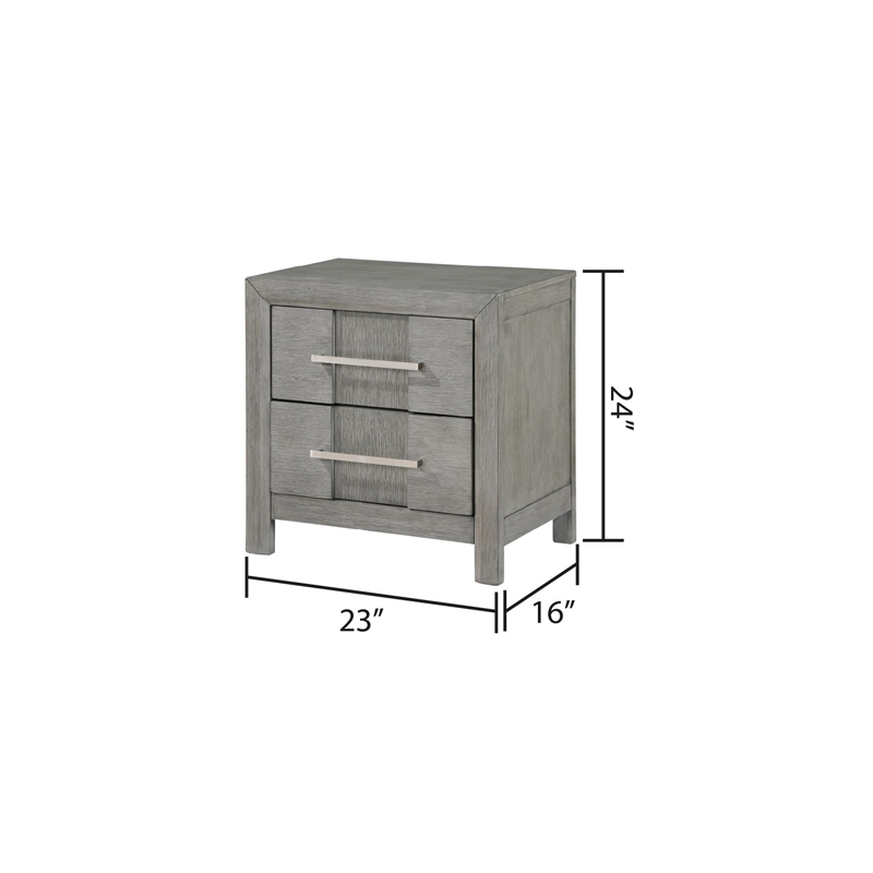 Modern Style Night Stand made with wood in Gray finish