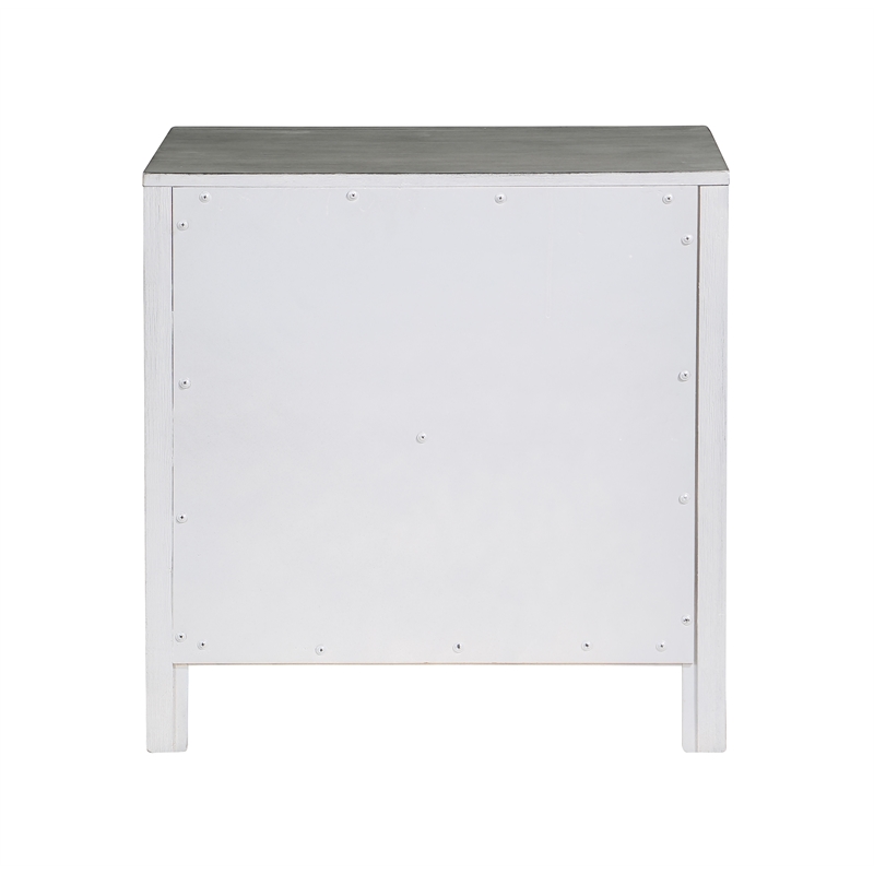 Modern Style Night Stand made with wood in Gray finish