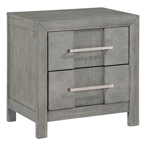 Modern Style Night Stand made with wood in Gray finish