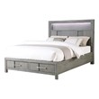 Queen 4PC Modern Style Storage Bedroom Set Made with Wood in Gray