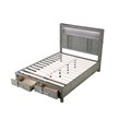 Queen 4PC Modern Style Storage Bedroom Set Made with Wood in Gray