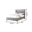 Queen 4PC Modern Style Storage Bedroom Set Made with Wood in Gray