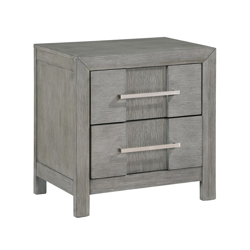 Queen 4PC Modern Style Storage Bedroom Set Made with Wood in Gray