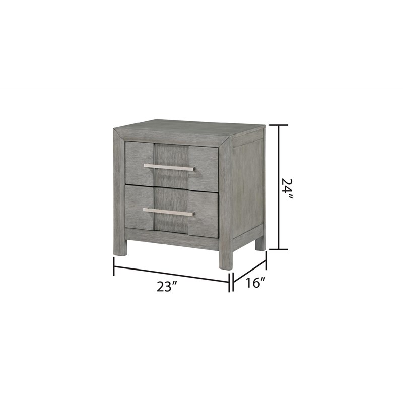 Queen 4PC Modern Style Storage Bedroom Set Made with Wood in Gray