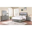 Full 4PC Modern Style Storage Bedroom Set Made with Wood in Gray