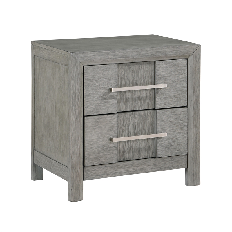 Full 4PC Modern Style Storage Bedroom Set Made with Wood in Gray