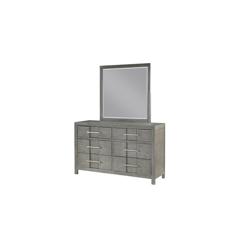 Full 4PC Modern Style Storage Bedroom Set Made with Wood in Gray