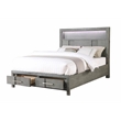 Full 5PC Modern Style Storage Bedroom Set Made with Wood in Gray