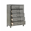 Full 5PC Modern Style Storage Bedroom Set Made with Wood in Gray