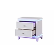 Modern Style 2-Drawer Nightstand Made with Wood and LED in Milky White