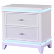 Modern Style 2-Drawer Nightstand Made with Wood and LED in Milky White