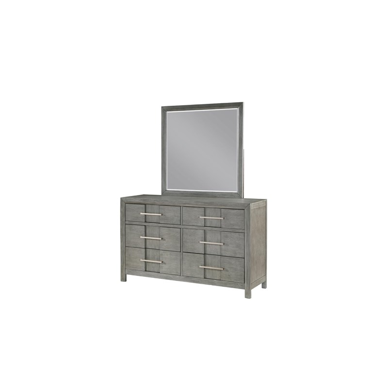 Modern Style 6-Drawer Dresser Made with Wood in Gray finish