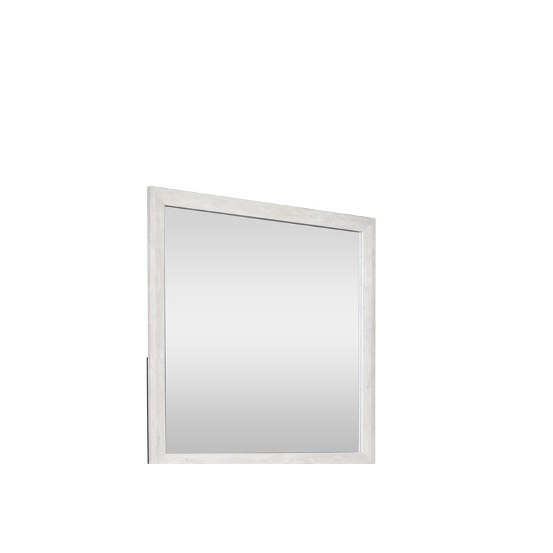 Denver Modern Style Square Mirror Made With Wood in Rustic Natural