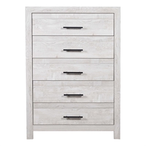 Denver Modern Style 5-Drawer Chest Made with Wood in Rustic Natural