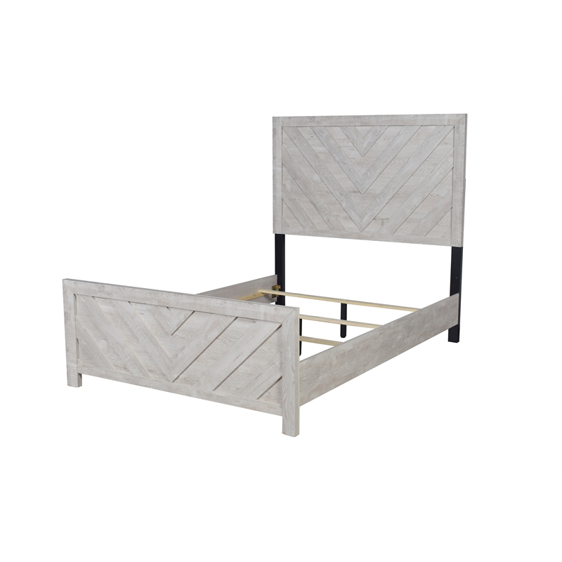Denver Modern Style Full Bed Made with Wood in Rustic Natural