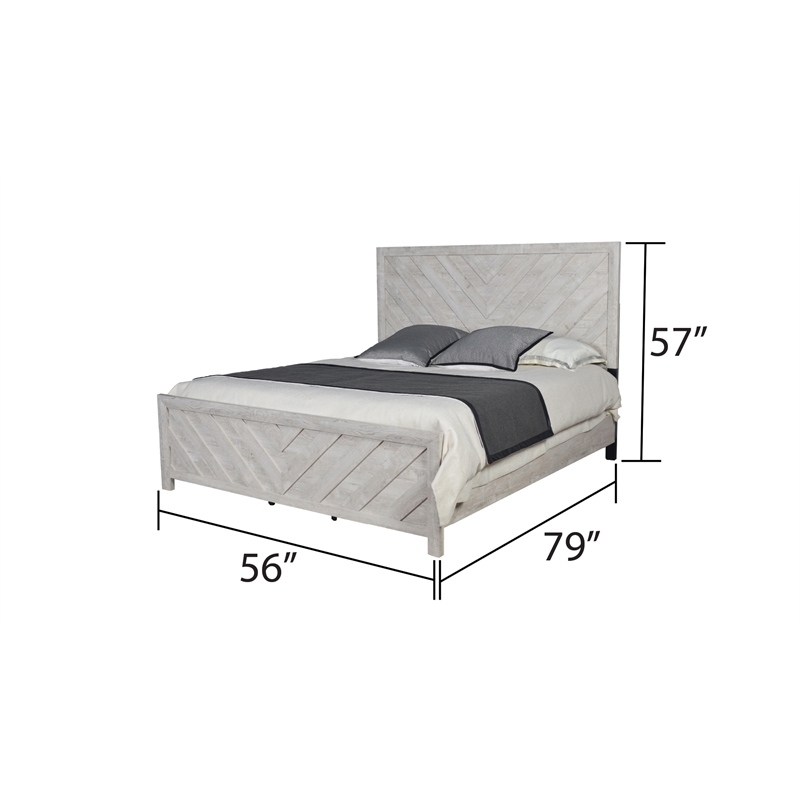 Denver Modern Style Full Bed Made with Wood in Rustic Natural
