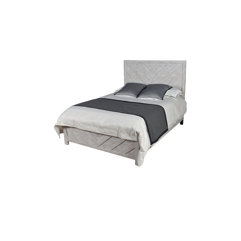 Denver Modern Style Queen Bed Made with Wood in Rustic Natural