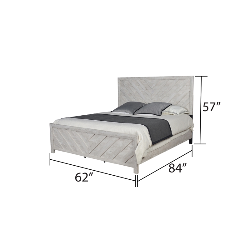 Denver Modern Style Queen Bed Made with Wood in Rustic Natural