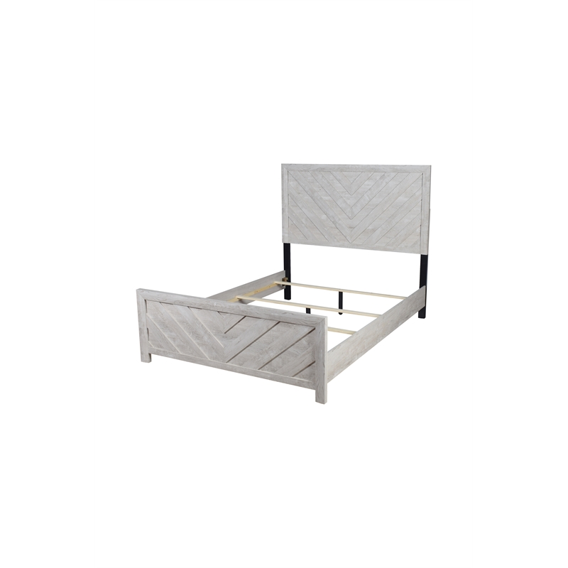 Denver Modern Style Queen Bed Made with Wood in Rustic Natural