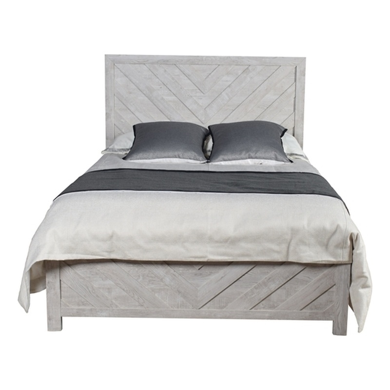 Denver Modern Style Queen Bed Made with Wood in Rustic Natural