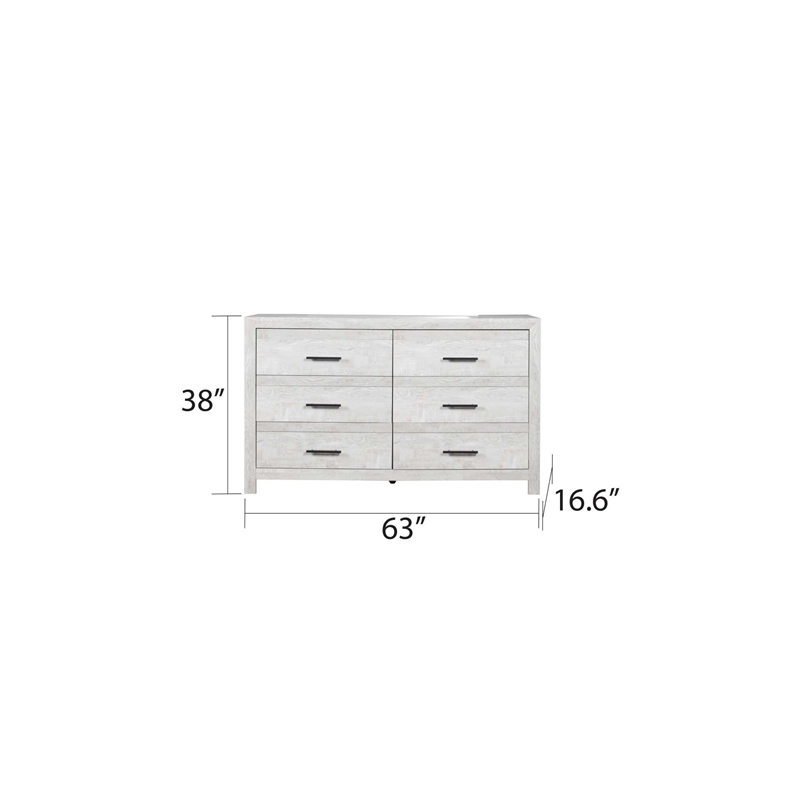 Denver Full 4PC Modern Style Bedroom Set Made with Wood in Rustic Natural