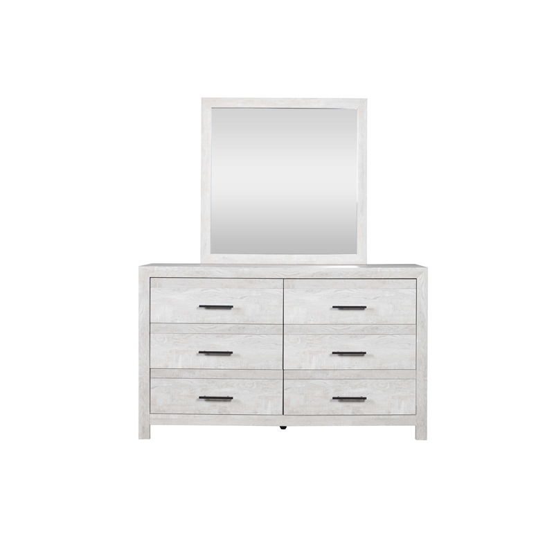 Denver Full 4PC Modern Style Bedroom Set Made with Wood in Rustic Natural