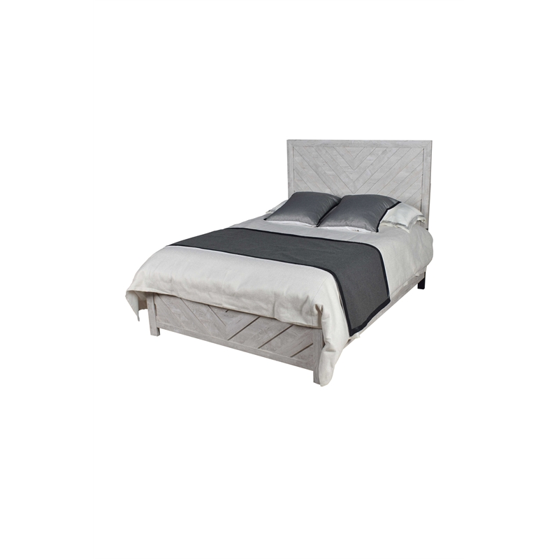 Denver Queen 4PC Modern Style Bedroom Set Made with Wood in Rustic Natural