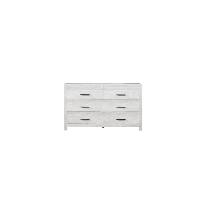 Denver Queen 4PC Modern Style Bedroom Set Made with Wood in Rustic Natural