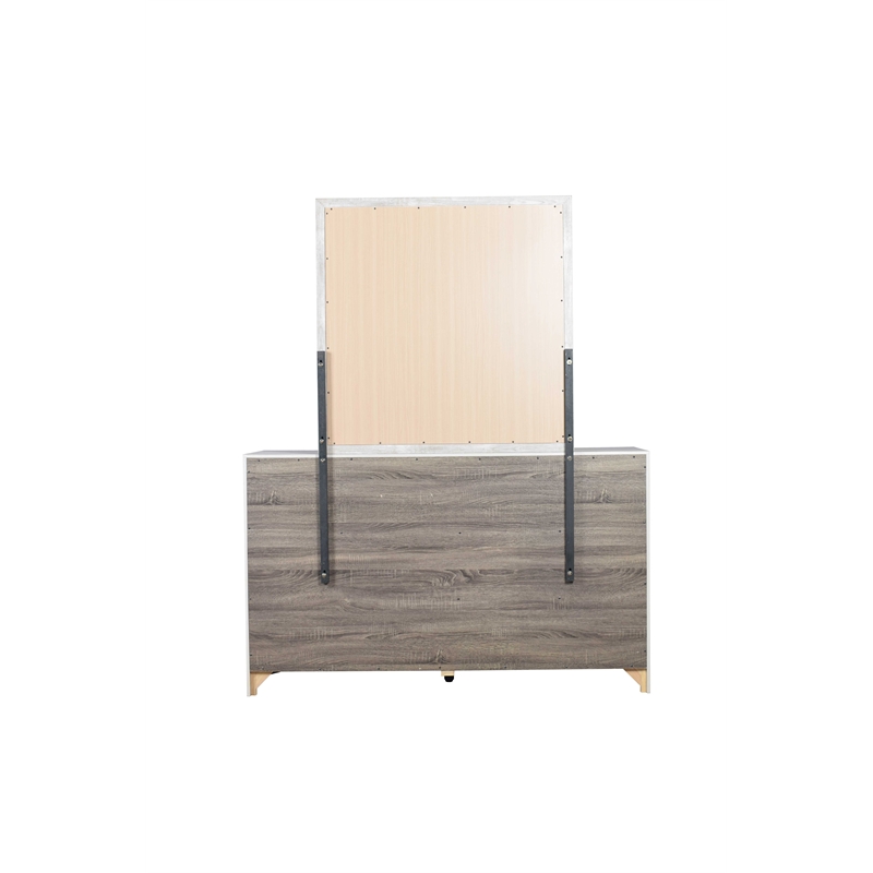 Denver Modern Style 6-Drawer Dresser Made with Wood in Rustic Natural(NO MIRROR)