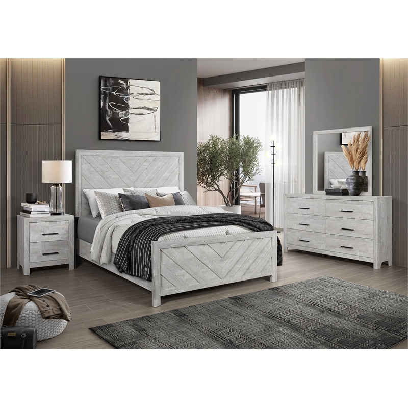 Denver Modern Style 6-Drawer Dresser Made with Wood in Rustic Natural(NO MIRROR)