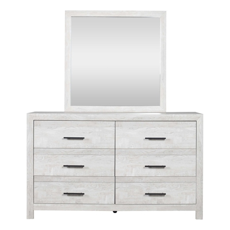 Denver Modern Style 6-Drawer Dresser Made with Wood in Rustic Natural(NO MIRROR)
