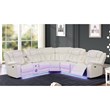 Challenger Modern Style Recliner Sectional Sofa made with Wood in Ice