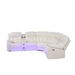Challenger Modern Style Recliner Sectional Sofa made with Wood in Ice