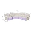 Challenger Modern Style Recliner Sectional Sofa made with Wood in Ice