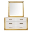 Obsession Contemporary Style 6-Drawer Dresser Made with Wood & Gold Finish