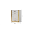 Obsession Contemporary Style 5-Drawer Chest Made with Wood in Gold Finish