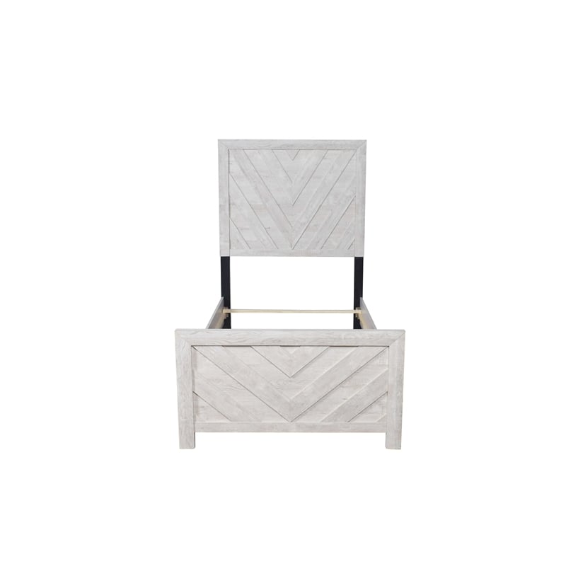 Denver Modern Style Twin Bed Made with Wood in Gray