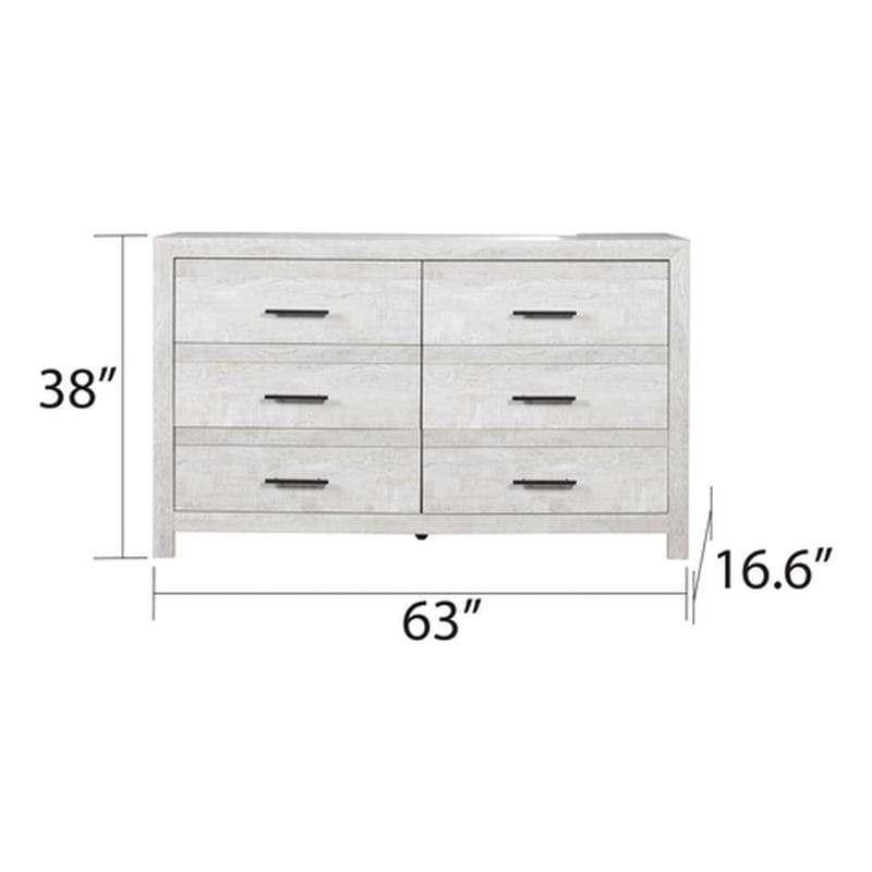 Denver Twin 4PC Modern Style Bedroom Set Made with Wood in Rustic Natural