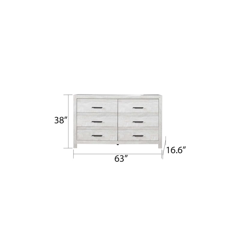 Denver Twin 5PC Modern Style Bedroom Set Made with Wood in Rustic Natural