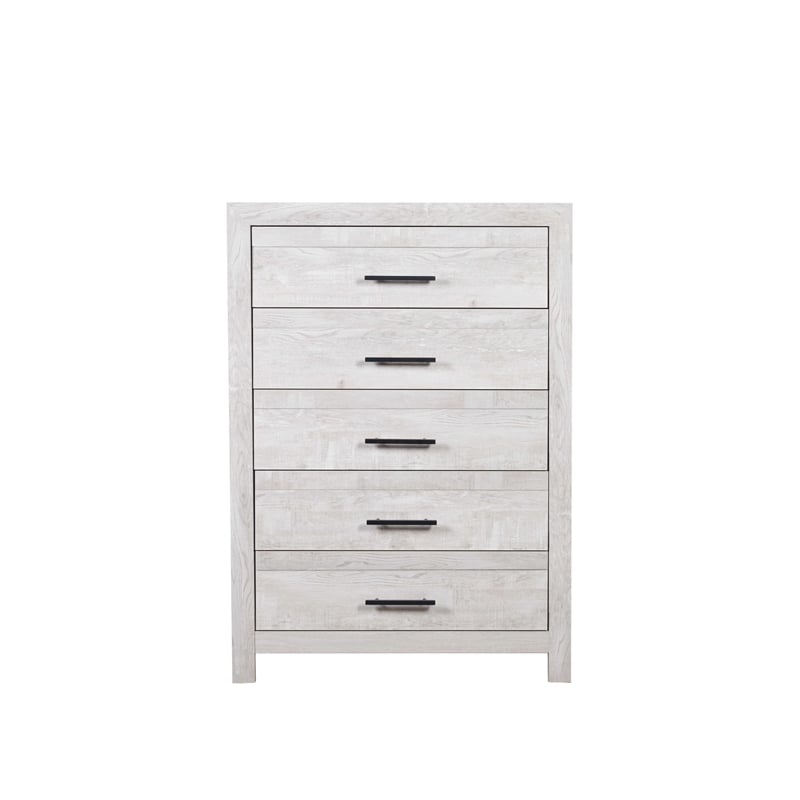 Denver Twin 5PC Modern Style Bedroom Set Made with Wood in Rustic Natural