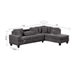 Cozy Modern Style Recliner Sectional Sofa Made With Wood in Gray
