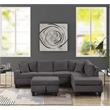 Cozy Modern Style Recliner Sectional Sofa Made With Wood in Gray