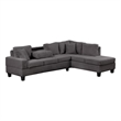 Cozy Modern Style Recliner Sectional Sofa Made With Wood in Gray