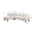 Cozy Modern Style Recliner Sectional Sofa Made With Wood in Cream
