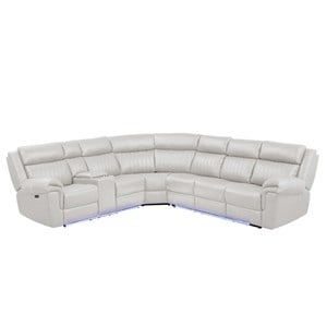 Aviator Modern Style Recliner Sectional Sofa made with Wood in Beige