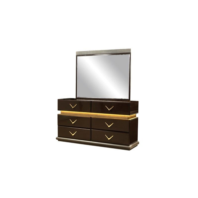 Dunhill Modern Style Mirror Made with Wood in Brown(NO DRESSER)