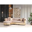 Julia Gold Detailed Tufted Upholstery Sectional made with Wood In Taupe