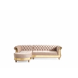 Julia Gold Detailed Tufted Upholstery Sectional made with Wood In Taupe